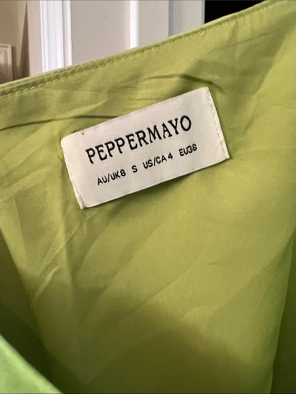 Peppermayo | Green Floral Print Asymmetrical Neckline Mini Dress - Picture 4 of 4